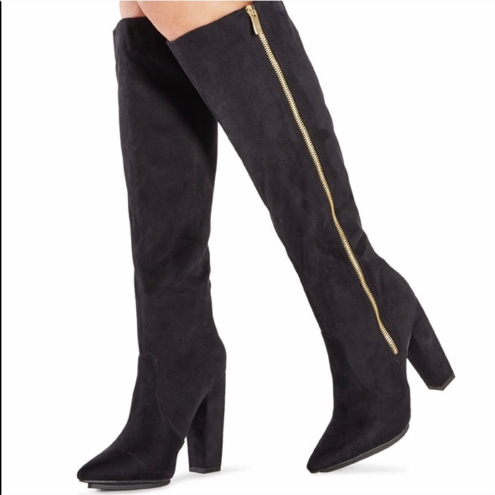 Just Fab Suede Black Boots